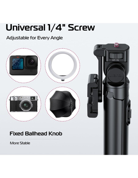 Trípode Extensible ULANZI MT-70 para Teléfono y Cámara 160 cm Trípode Extensible ULANZI MT-70 para Teléfono y Cámara 160 cm