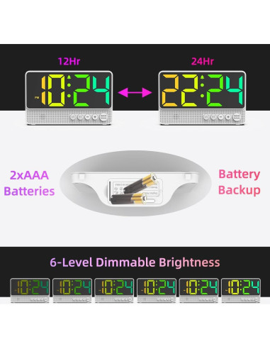 Reloj Despertador Digital XUANZIT LED con Alarma Fuerte