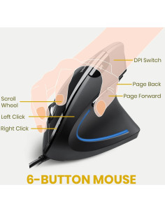 Ratón Vertical Ergonómico Perixx PERIMICE-513 1000/1600 DPI 2