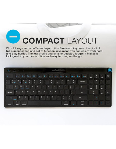Teclado Inalámbrico JLab JBuds, 95 Teclas, Bluetooth y USB
