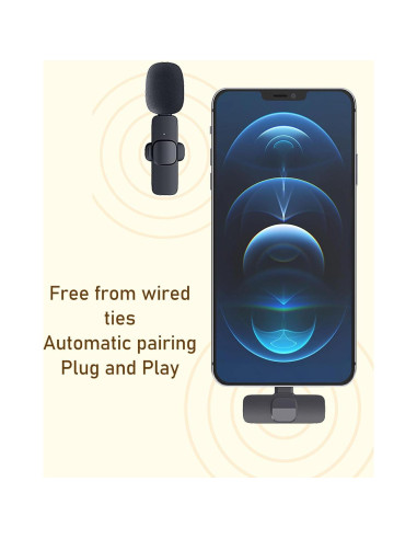 Micrófono Lavalier Jeanoko, Plug and Play, 10h Batería