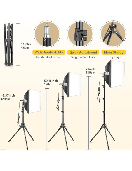 Kit de Iluminación Profesional Torjim Softbox 40cm LED 85W Kit de Iluminación Profesional Torjim Softbox 40cm LED 85W