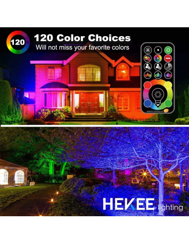 Luz de Inundación LED 50W RGBW HEKEE 5000 Lúmenes IP66