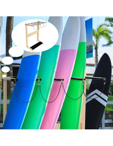 Soporte Vertical para 4 Tablas de Surf Briwooody Negro