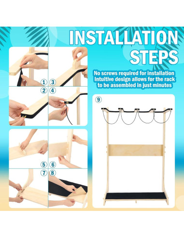 Soporte Vertical para 4 Tablas de Surf Briwooody Negro