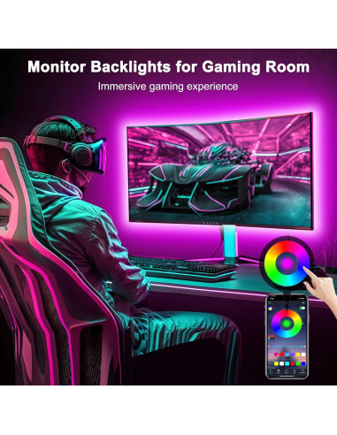 Luces LED RGB para TV Daymeet 3m, Control Remoto y APP