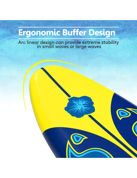 Tabla de Surf Giantex 182 cm Amarillo y Azul para Principiantes Tabla de Surf Giantex 182 cm Amarillo y Azul para Principiantes