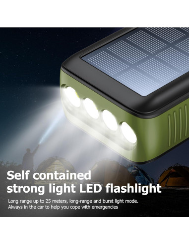 Banco de Energía Solar 63200mAh Cargador Portátil Verde