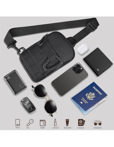 Bolsa de bandolera impermeable DEYACE negra para hombres