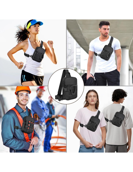 Bolsa de bandolera impermeable DEYACE negra para hombres Bolsa de bandolera impermeable DEYACE negra para hombres