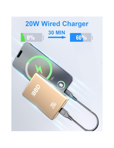 Power Bank Magnético 12000mAh Oro Carga Rápida para iPhone