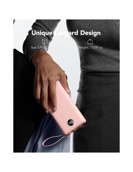 Cargador Portátil VRURC 20000mAh Carga Rápida 4 Salidas Rosa Cargador Portátil VRURC 20000mAh Carga Rápida 4 Salidas Rosa