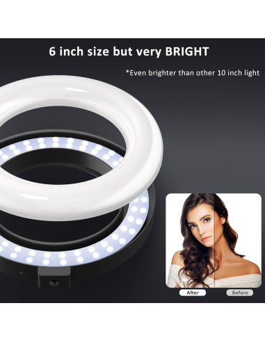 Soporte de Teléfono con Luz de Anillo Mionondi para Grabación