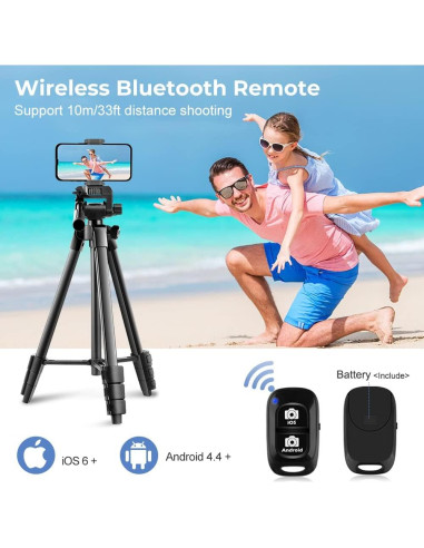 Trípode UBeesize 137 cm para Cámara y Teléfono con Bolsa