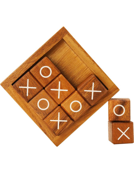 Juego de Tres en Raya BSIRI de Madera 10.16 cm para Niños y Adultos Juego de Tres en Raya BSIRI de Madera 10.16 cm para Niños y Adultos