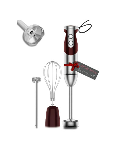Batidora de Mano Inmersa MEGAWISE 3 en 1 400W Acero Inoxidable