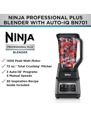 Licuadora Ninja BN701 1400W 72 oz. Auto-iQ Gris