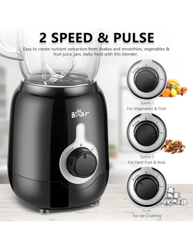Batidora de Mostrador Bear LLJ-B12K1 700W 40oz 3 Velocidades