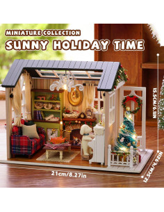 Casa de Muñecas Kisoy Miniatura DIY 12.5x14.5x21 cm 2