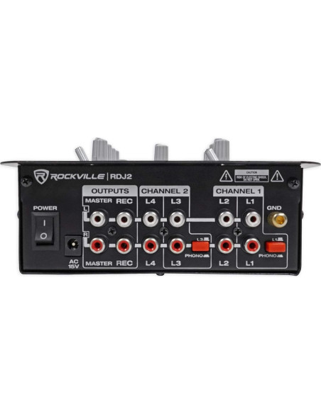 Mezclador DJ Rockville RDJ2 USB 2 Canales con Monitor Mezclador DJ Rockville RDJ2 USB 2 Canales con Monitor