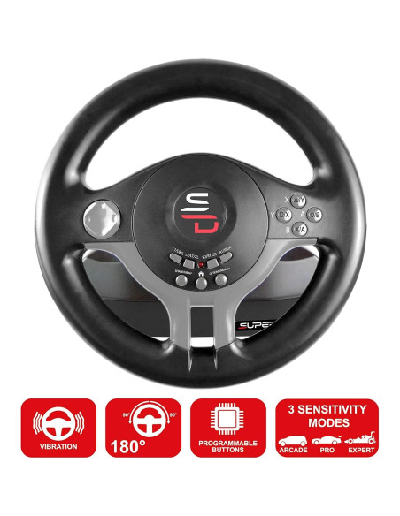 Volante de Carreras Subsonic SV250 con Pedales y Cambio Volante de Carreras Subsonic SV250 con Pedales y Cambio