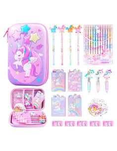 Estuche de Lápices LiYiQ Unicornio Rosa con Accesorios