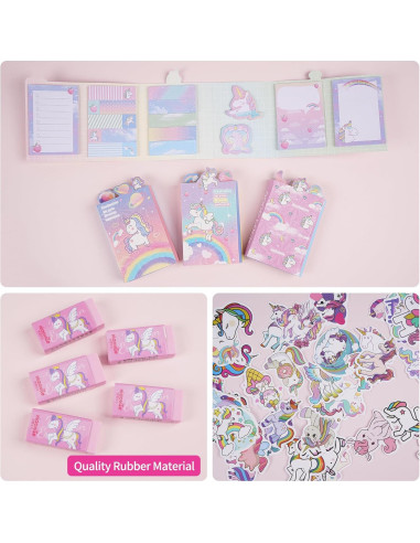 Estuche de Lápices LiYiQ Unicornio Rosa con Accesorios