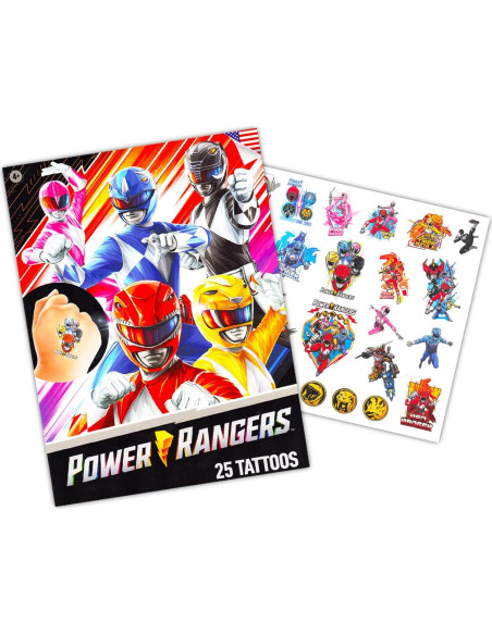 Conjunto de Stickers y Tatuajes Temporales Power Rangers - 150 Stickers y 75 Tatuajes Conjunto de Stickers y Tatuajes Temporales Power Rangers - 150 Stickers y 75 Tatuajes