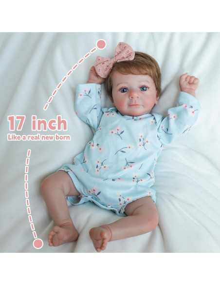 Muñeca de bebé renacido SCOM Felicia 43 cm realista Muñeca de bebé renacido SCOM Felicia 43 cm realista