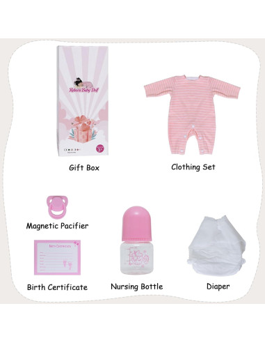 Muñeca Reborn FANCCI 50.8 cm Realista con Accesorios
