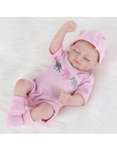 Muñeca Reborn Bebé Realista ENADOLL 25 cm Ojos Cerrados