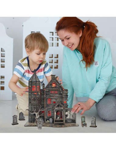 Kit Casa Embrujada Mini 3D LED Dibetoy 22.5x17x25cm