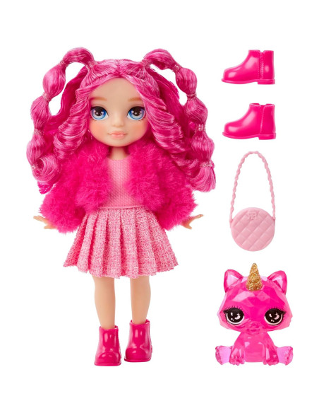 Muñeca Rainbow High Littles Magenta Monroe 14 cm con Mascota Muñeca Rainbow High Littles Magenta Monroe 14 cm con Mascota