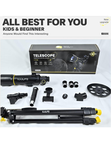 Telescopio Refractor Koolpte 70mm 400mm Portátil para Astronomía