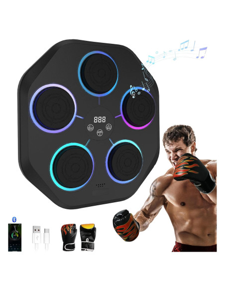 Máquina de Boxeo Musical ZNSLOPILCV con Guantes - Entrenador Inteligente Máquina de Boxeo Musical ZNSLOPILCV con Guantes - Entrenador Inteligente