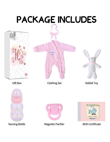 Muñeca Reborn Realista SCOM Lucy 45.72 cm con Accesorios