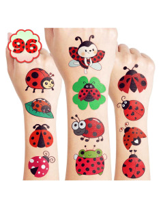 96 Tatuajes Temporales Pre-Cortados Mariquita - Regalos para Niños