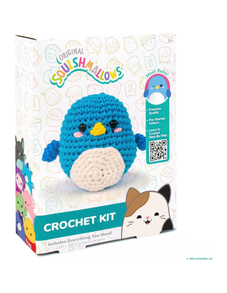 Kit de Crochet Squishmallow Bebe Pajarito Azul para Principiantes Kit de Crochet Squishmallow Bebe Pajarito Azul para Principiantes
