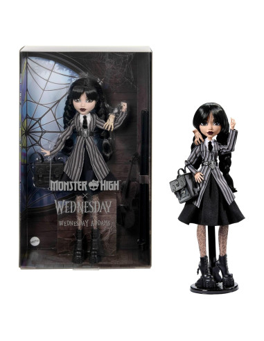 Muñeca Miércoles Addams Monster High con Cosa y Mochila
