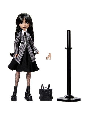 Muñeca Miércoles Addams Monster High con Cosa y Mochila