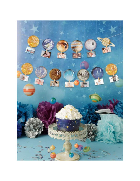 Banner de Cumpleaños Espacial Cieovo 2m con Hitos Mensuales Banner de Cumpleaños Espacial Cieovo 2m con Hitos Mensuales