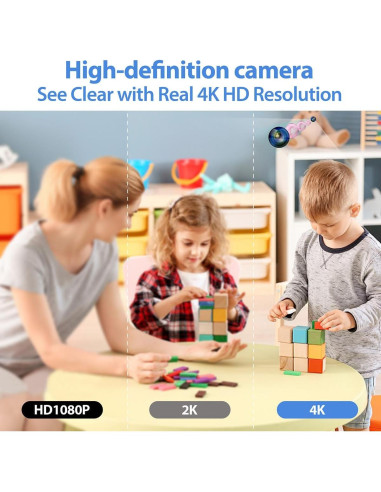 Cámara de Seguridad Mini 4K QAOLZCC Inalámbrica con Control Remoto