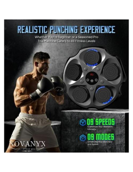 Máquina de Boxeo Musical NOVANYX MB-06-A con Guantes y Banda Máquina de Boxeo Musical NOVANYX MB-06-A con Guantes y Banda