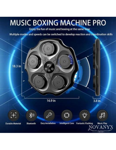 Máquina de Boxeo Musical NOVANYX MB-06-A con Guantes y Banda