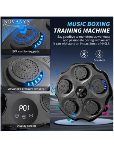 Máquina de Boxeo Musical NOVANYX MB-06-A con Guantes y Banda