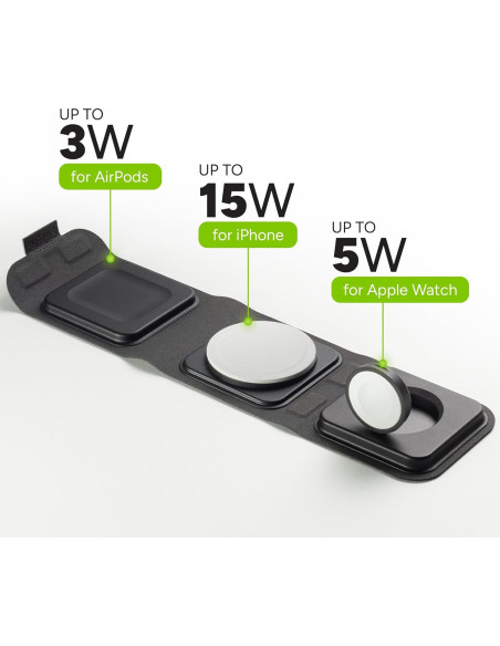 Cargador de viaje 3 en 1 Mophie MagSafe - Carga rápida 15W Cargador de viaje 3 en 1 Mophie MagSafe - Carga rápida 15W