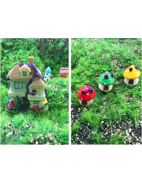 Casa de Hadas Miniatura Kbraveo - 15 Piezas de Resina y Piedra Casa de Hadas Miniatura Kbraveo - 15 Piezas de Resina y Piedra