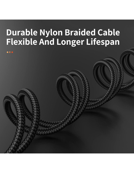 Cable USB C 3-Pack Hrbzo 0.91m y 1.83m Carga Rápida Cable USB C 3-Pack Hrbzo 0.91m y 1.83m Carga Rápida