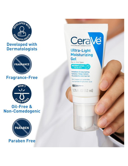 CeraVe Gel Hidratante Ultra Ligero 49.6g - Sin Aceite y Fragancia CeraVe Gel Hidratante Ultra Ligero 49.6g - Sin Aceite y Fragancia