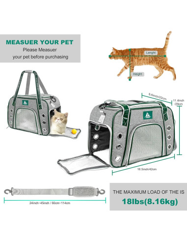 Transportín Lifeand para Gatos y Perros Pequeños 43x29cm
